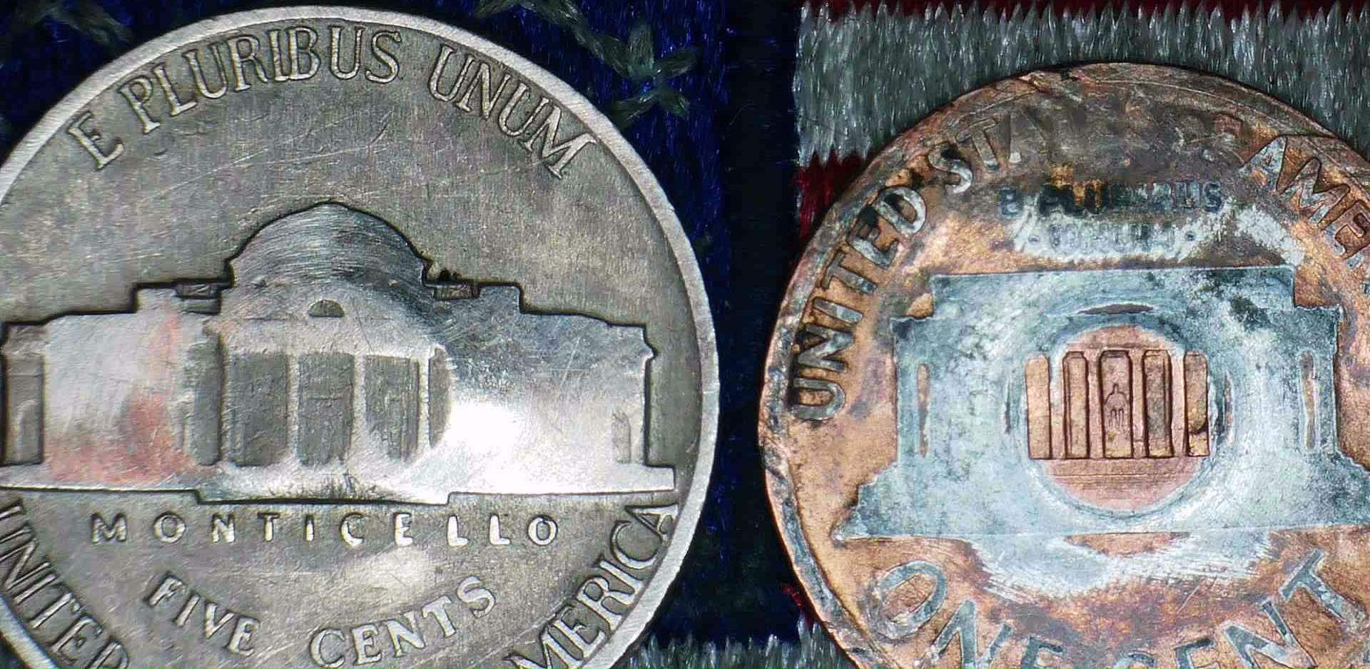 1988-Cent-And-1950-Nickel:-All-Coins-With-Circle-Wear-On-Reverse.-What-Is-This?